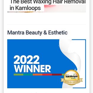 KamloopsNow 2022 Gold Award Best Waxing Hair Removal Mantra
